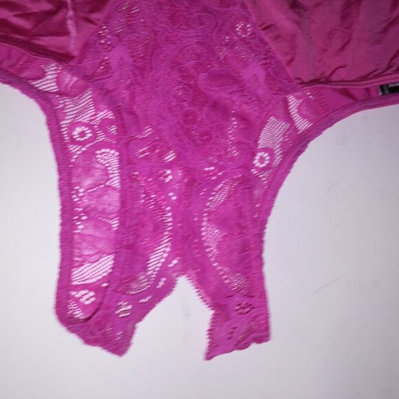 Victoria Secret Bra Set 34C Bombshell Push Up Medium Panty Shine Strap Pink Lace - Picture 12 of 16